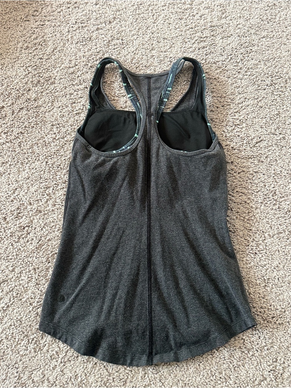 Lululemon Women’s Dark Grey Racerback Tank Top with Bra Size 4